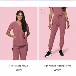 Mandala Joggers and one pocket top in Mauve